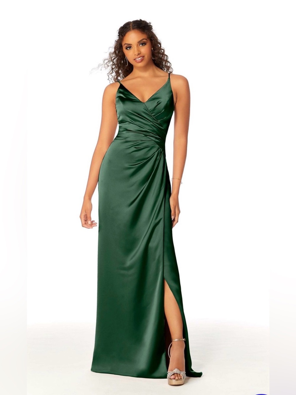 Morilee 21810 Emerald Green Silky Satin Bridesmaid Formal Gown Size 22